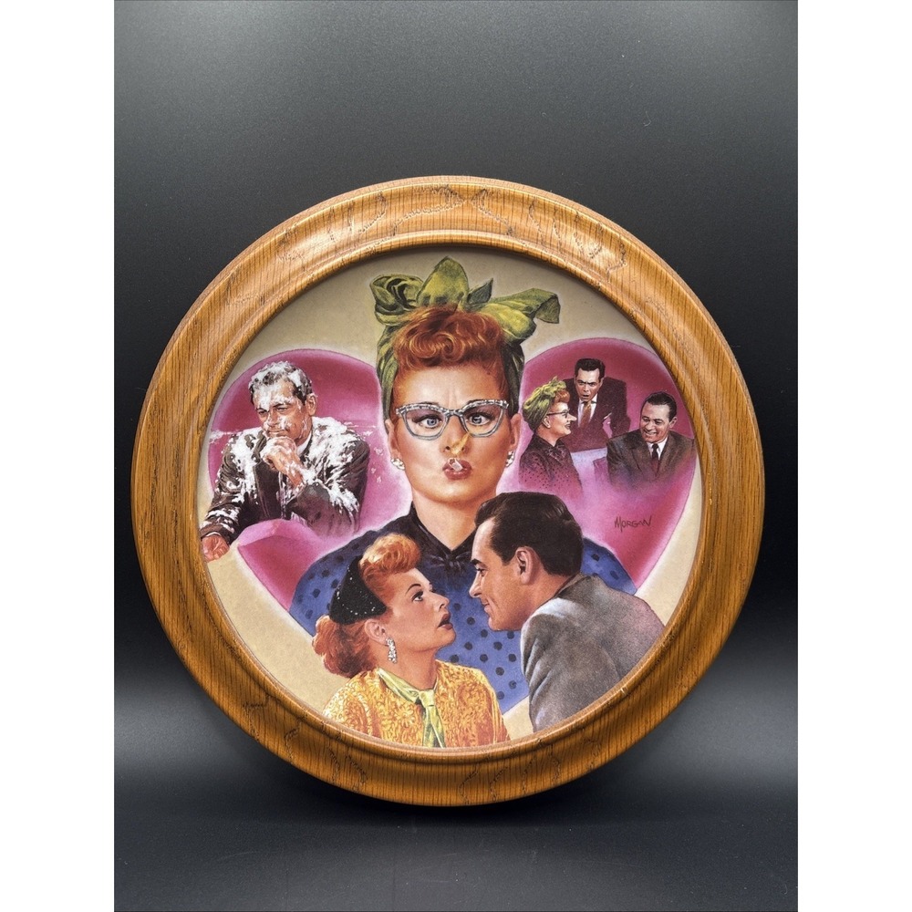 1996 I Love Lucy LA at Last Hamilton Collector Plate 1168A Framed Oak